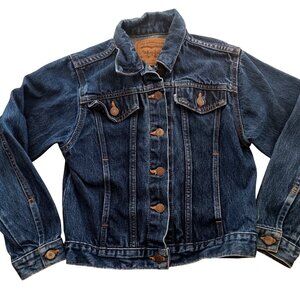 True Vintage Girls Jacket Medium 1980's Levi's Trucker Denim USA Pepper Wash